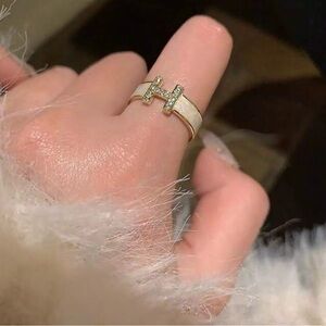 Gold Plated Khaki Women's Ring Adjustable